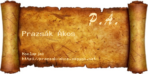 Prazsák Ákos névjegykártya