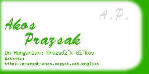 akos prazsak business card